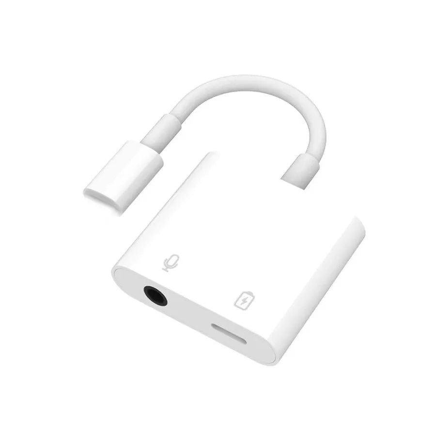 HKM-732051 2-in-1 Audio and Charging Adapter for 3.5mm Headphones and iPhone