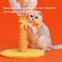 HKM-7321277 Curved Sisal Cat Scratching Post with Spring Ball for Indoor Cats - Durable and Stable Design