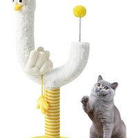 HKM-7321277 Curved Sisal Cat Scratching Post with Spring Ball for Indoor Cats - Durable and Stable Design
