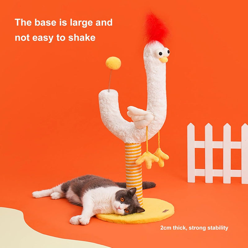 HKM-7321277 Curved Sisal Cat Scratching Post with Spring Ball for Indoor Cats - Durable and Stable Design