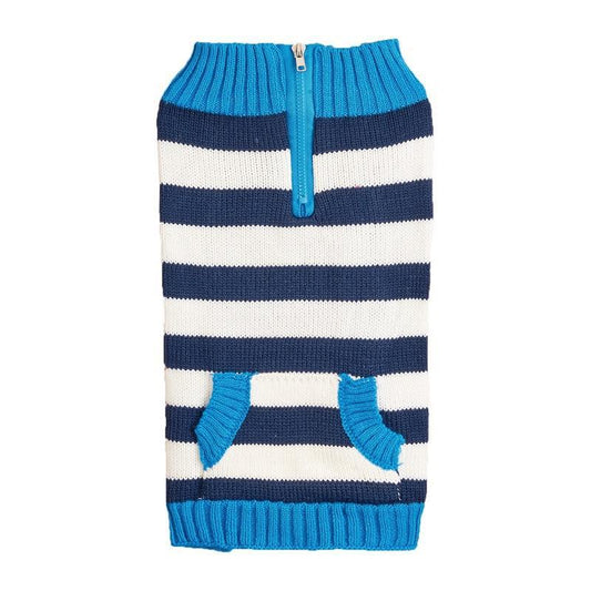 HKM-7321789 Cozy Contrast Color Sweater with Zipper Pocket for Small and Medium-sized Dogs