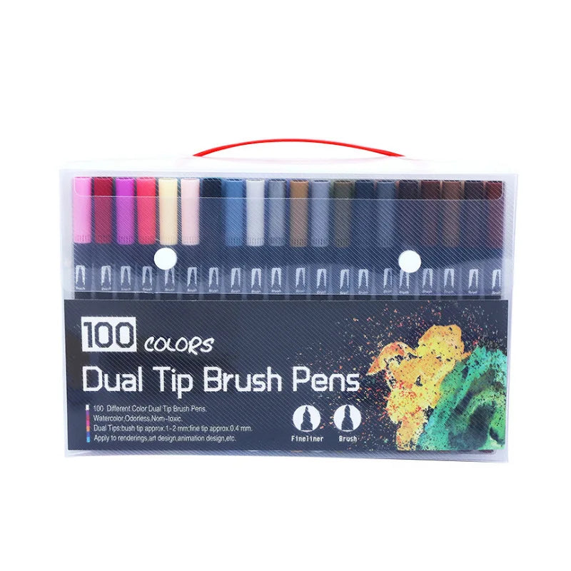 HKM-732179 Custom Dual Watercolour Brush Pens - Alcohol-Based Art Markers for Coloring Books and Art Diaries