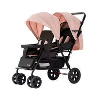 HKM-732243 3 in 1 Foldable Twin Baby Stroller for Infants 0-3 Years - European Design