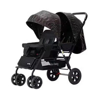HKM-732243 3 in 1 Foldable Twin Baby Stroller for Infants 0-3 Years - European Design