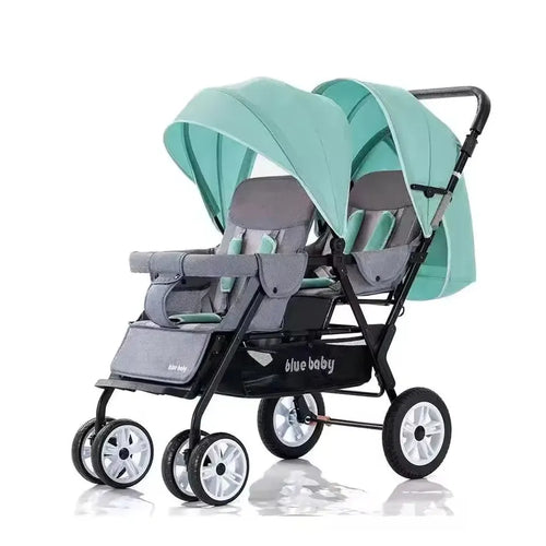 HKM-732243 3 in 1 Foldable Twin Baby Stroller for Infants 0-3 Years - European Design