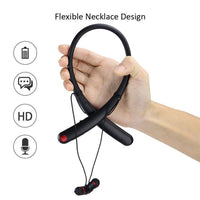 HKM-732243 Wireless Neckband Bluetooth Headset, Stereo Sound, Dual Ear Support, Black/Rose Gold