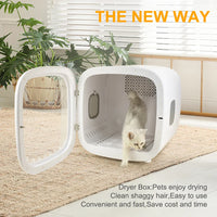 HKM-732307 Automatic Pet Hair Grooming and Drying Box for Cats and Dogs, Battery Powered, Durable Plastic Design, Compact Size