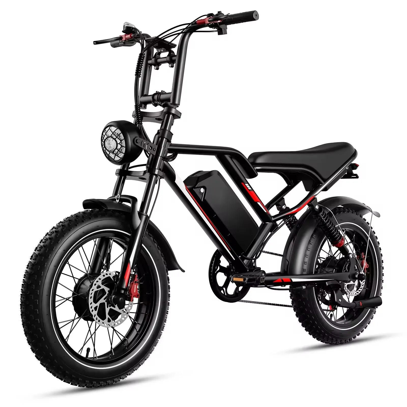 HKM-732371 Adult Electric City Bike 2000W Dual Motor 48V Lithium Battery 6-Speed Range 50-60km 20" Road Bike