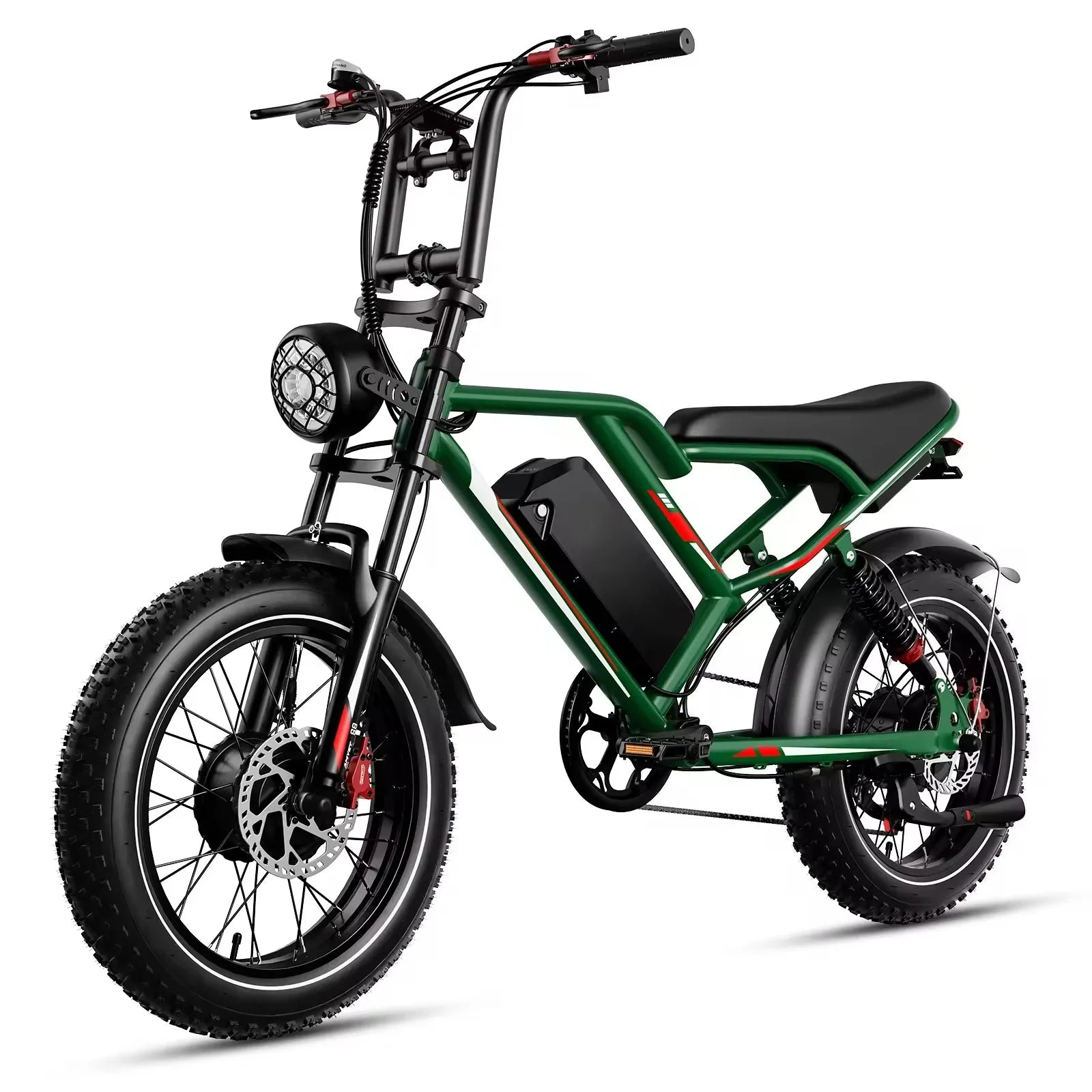 HKM-732371 Adult Electric City Bike 2000W Dual Motor 48V Lithium Battery 6-Speed Range 50-60km 20" Road Bike