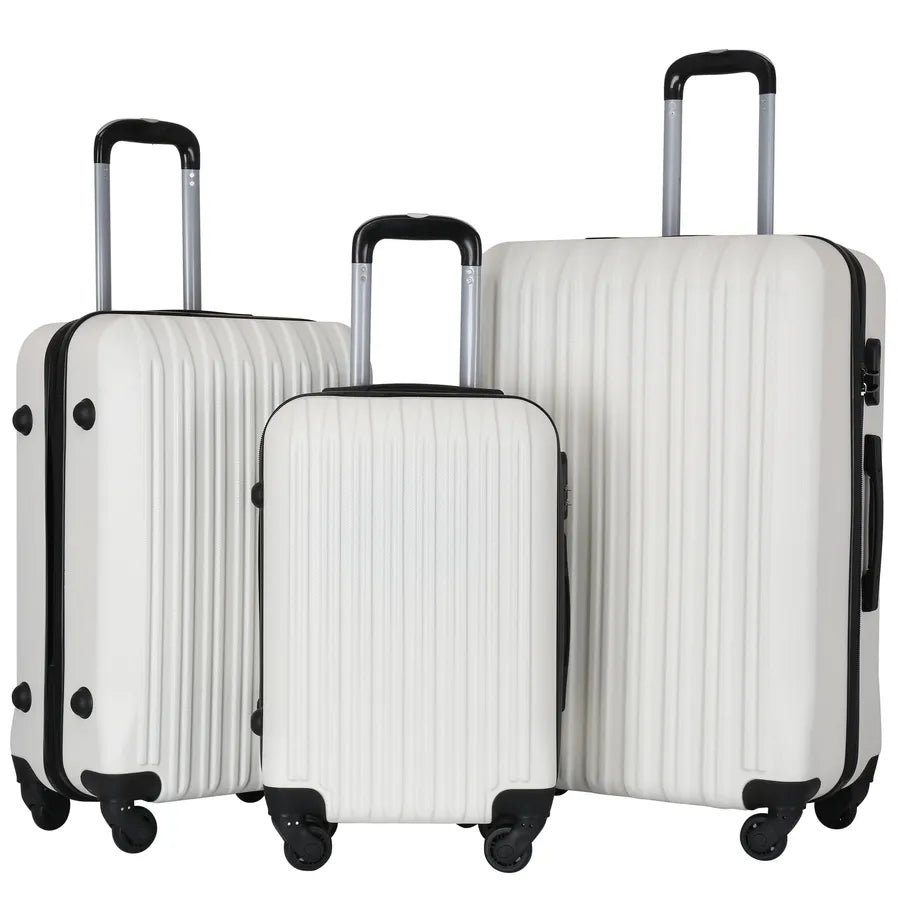 HKM-732435 Luggage Travel Case Set - 20/24/28 Inch Trolley Suitcase with Smooth Rolling Wheels