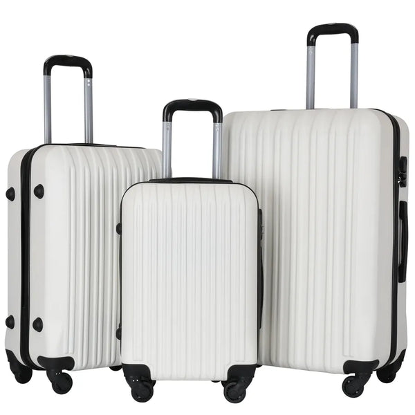 HKM-732435 Luggage Travel Case Set - 20/24/28 Inch Trolley Suitcase with Smooth Rolling Wheels