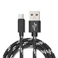 HKM-732435 Nylon Braided Mobile Phone Data Charging Cable - Type-C & USB - 0.25M, 1M, 2M Lengths