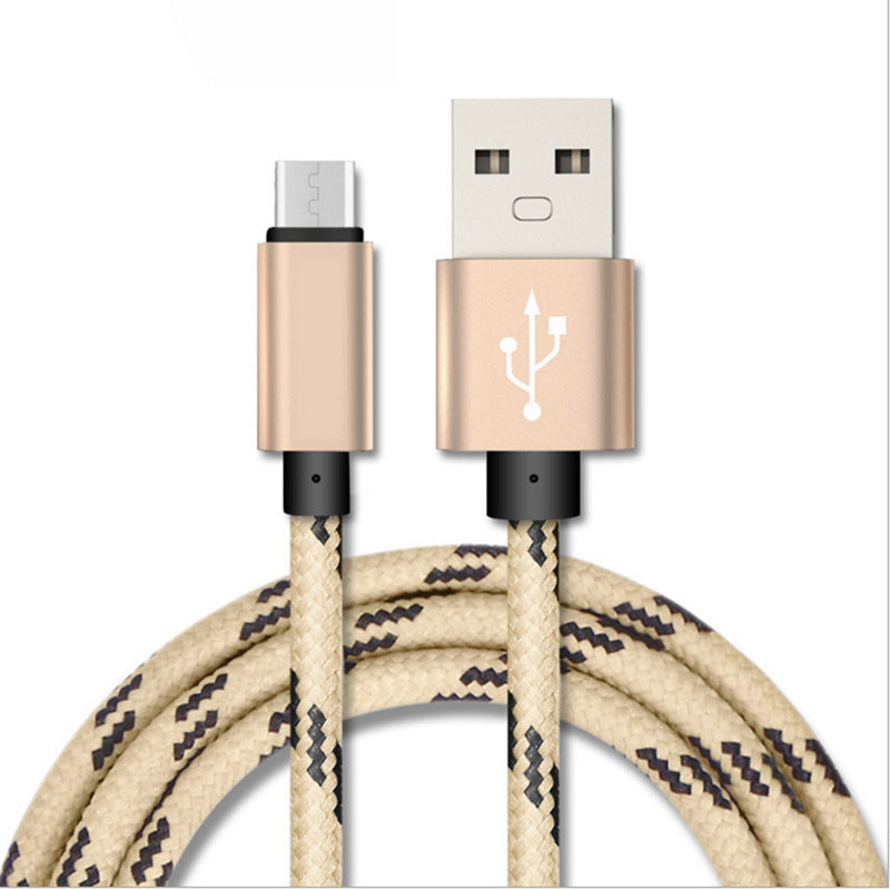 HKM-732435 Nylon Braided Mobile Phone Data Charging Cable - Type-C & USB - 0.25M, 1M, 2M Lengths