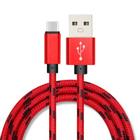 HKM-732435 Nylon Braided Mobile Phone Data Charging Cable - Type-C & USB - 0.25M, 1M, 2M Lengths