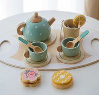 HKM-732499 Wooden Tea Party Pretend Play Set for Kids - Afternoon Dessert Toys
