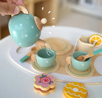 HKM-732499 Wooden Tea Party Pretend Play Set for Kids - Afternoon Dessert Toys