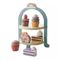 HKM-732499 Wooden Tea Party Pretend Play Set for Kids - Afternoon Dessert Toys