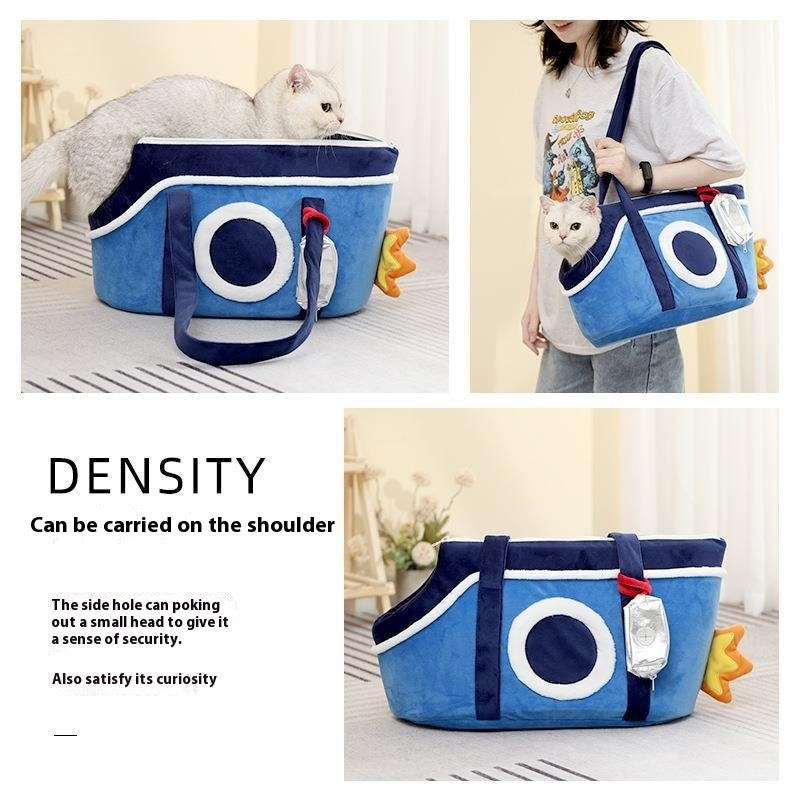 HKM-7326013 Warm Cartoon-Patterned Portable Pet Satchel for Small Dogs and Cats