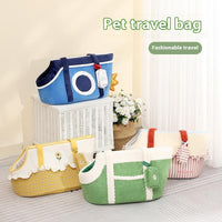 HKM-7326013 Warm Cartoon-Patterned Portable Pet Satchel for Small Dogs and Cats