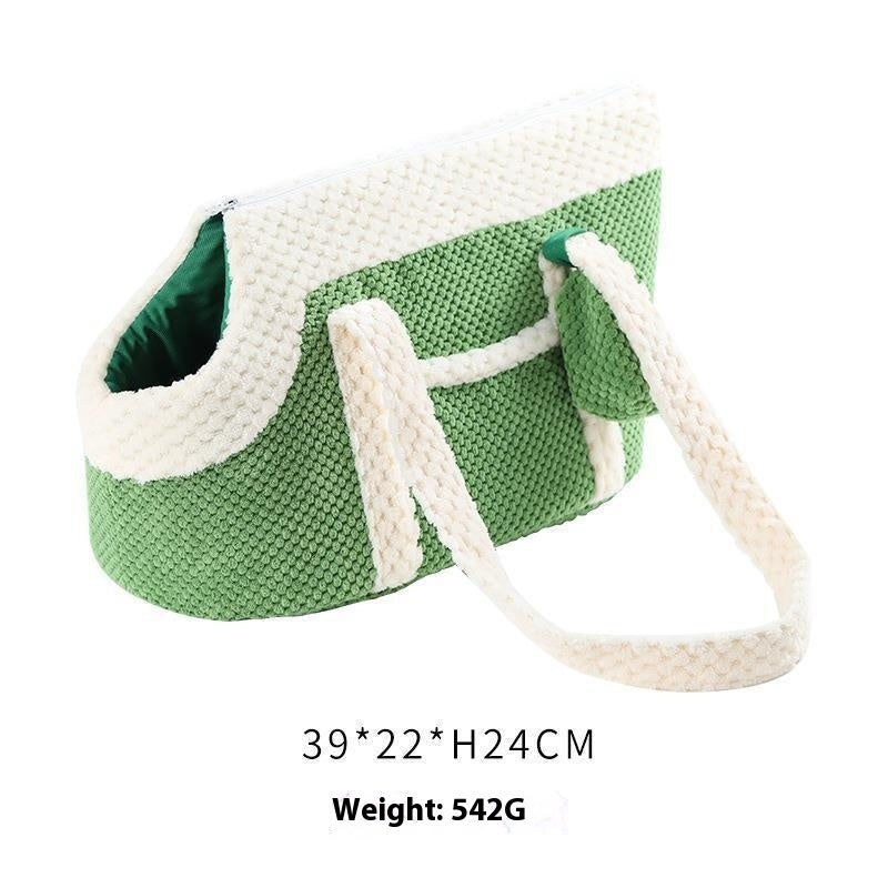 HKM-7326013 Warm Cartoon-Patterned Portable Pet Satchel for Small Dogs and Cats