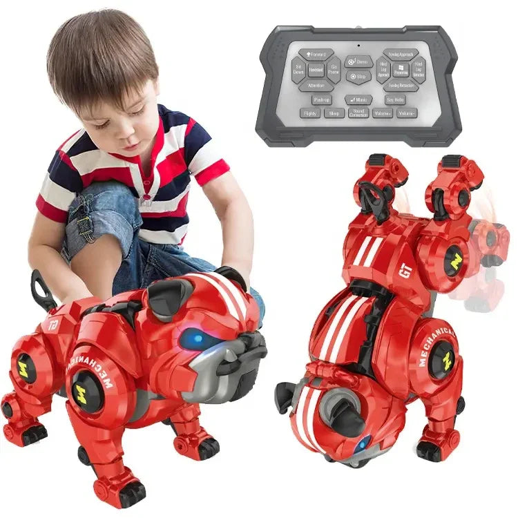HKM-732627 Programmable Remote Control Robot Dog Toy for Kids - Multi-Function Smart RC Pet with Lights and Sounds