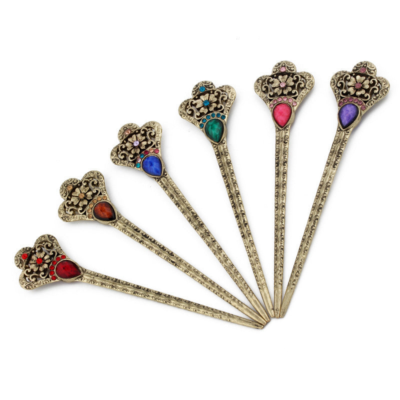 HKM-732627 Retro Geometric Alloy Hairpin Hair Accessories in Bright Colors
