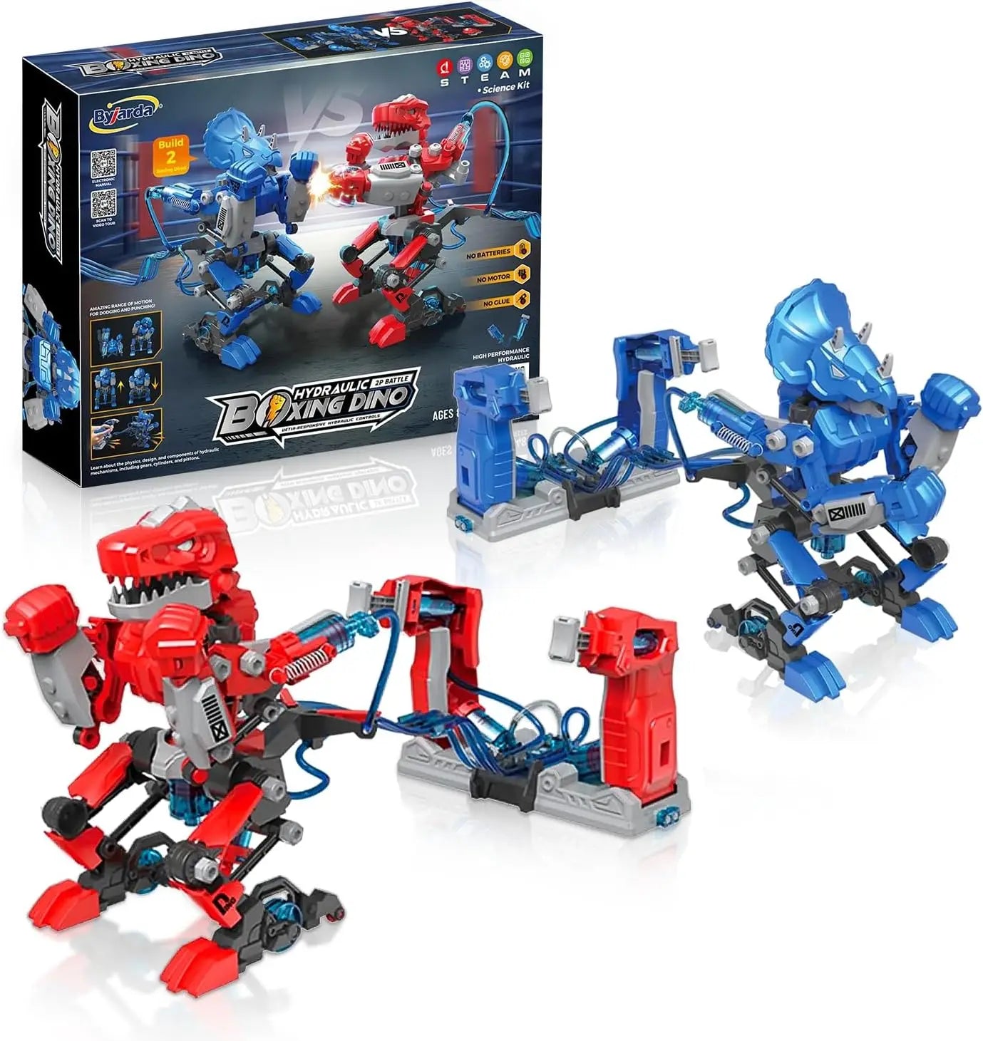 HKM-732691 Hydraulic-Powered Battle Robots Building Kit - 348 Pieces STEM Toy for Ages 5 and Up