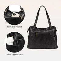 HKM-732755 Spacious PU Leather Tote Bag for Women - Versatile Hobo Shoulder and Crossbody Design, Ideal for Laptops
