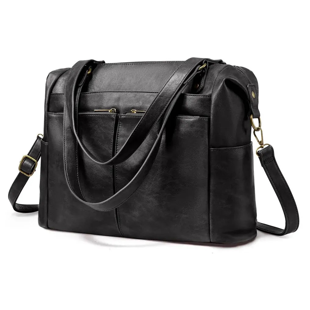HKM-732755 Spacious PU Leather Tote Bag for Women - Versatile Hobo Shoulder and Crossbody Design, Ideal for Laptops