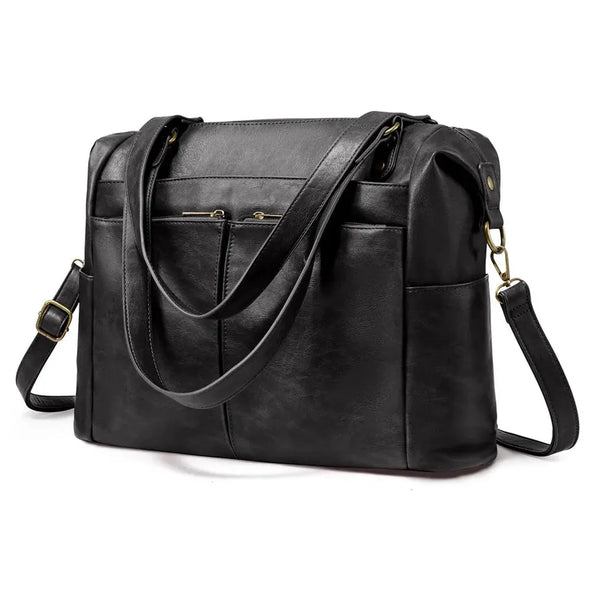 HKM-732755 Spacious PU Leather Tote Bag for Women - Versatile Hobo Shoulder and Crossbody Design, Ideal for Laptops