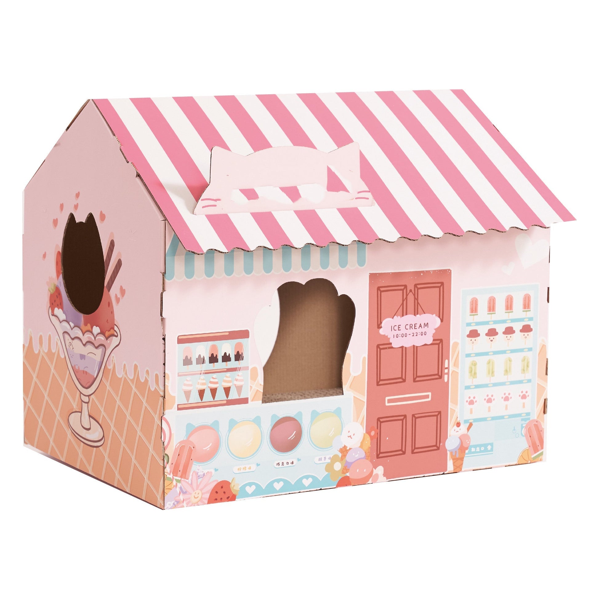 HKM-7327805 Cat House Nest Scratcher with Cozy Design - Ice House Style, 46x33x40 cm