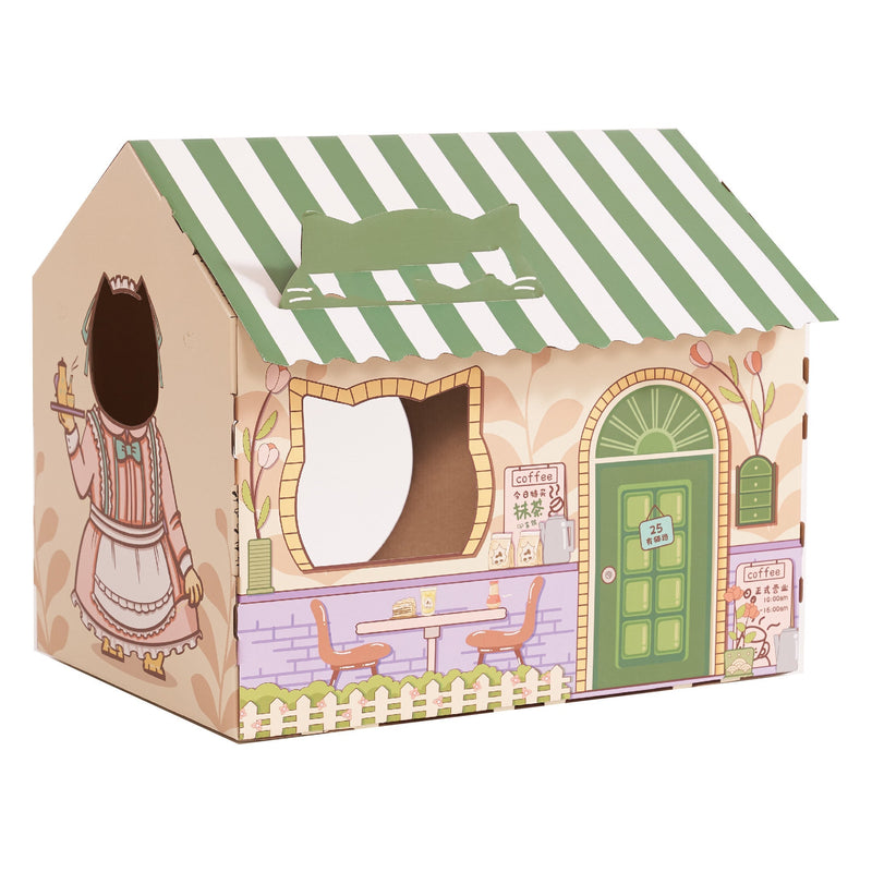 HKM-7327805 Cat House Nest Scratcher with Cozy Design - Ice House Style, 46x33x40 cm