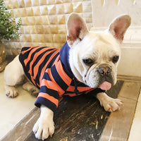HKM-7327933 Striped Cotton Hooded Dog Coat - Casual Pet Apparel in Various Sizes