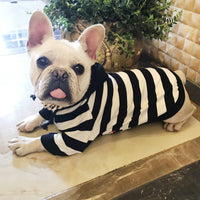 HKM-7327933 Striped Cotton Hooded Dog Coat - Casual Pet Apparel in Various Sizes