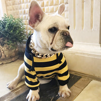 HKM-7327933 Striped Cotton Hooded Dog Coat - Casual Pet Apparel in Various Sizes
