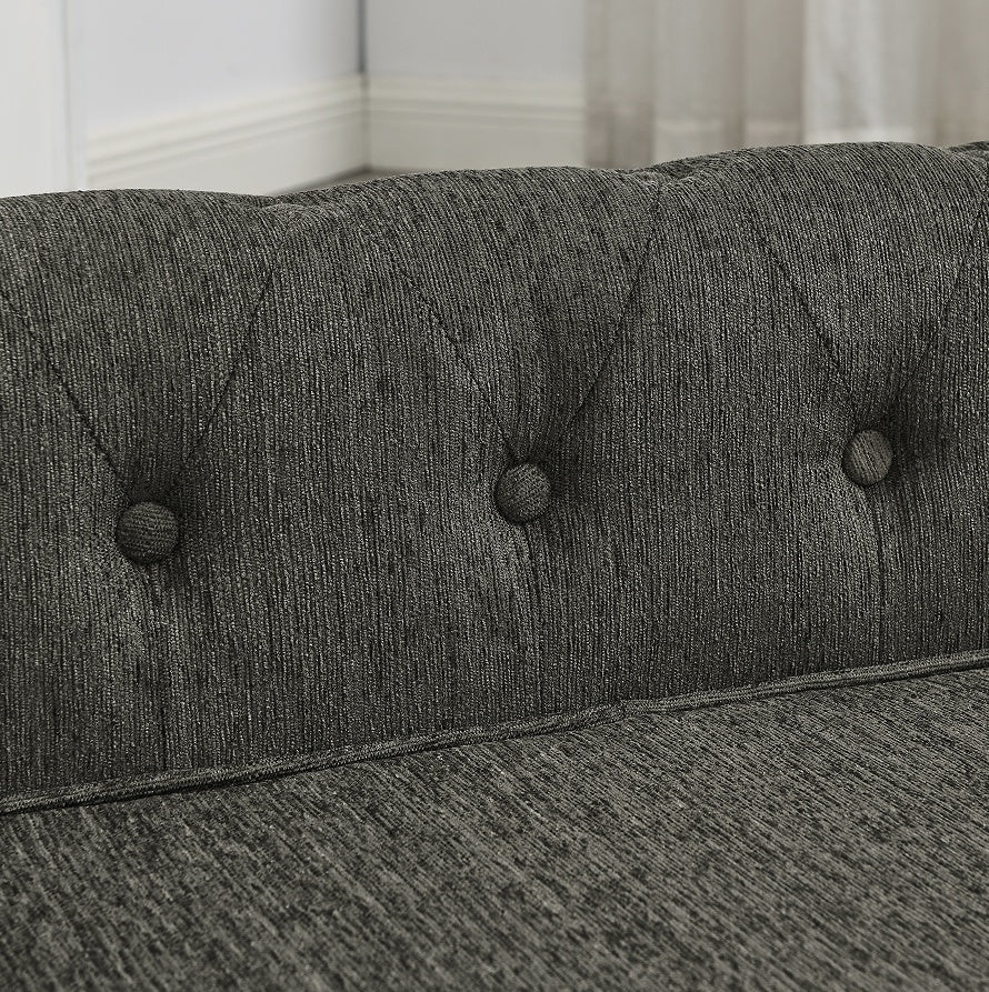 HKM-7328189 Durable Elevated Dog Sofa Bed for Medium and Large Dogs - Modern Dark Grey Design