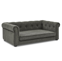 HKM-7328189 Durable Elevated Dog Sofa Bed for Medium and Large Dogs - Modern Dark Grey Design