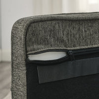 HKM-7328189 Durable Elevated Dog Sofa Bed for Medium and Large Dogs - Modern Dark Grey Design