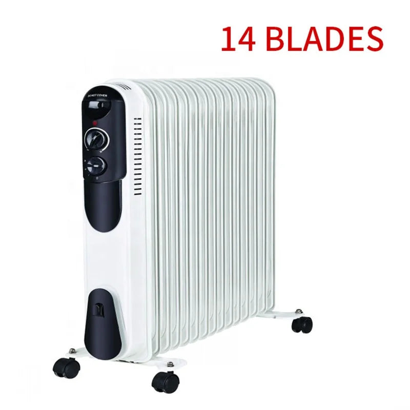 HKM-732819 Portable Oil-Filled Electric Heater with Adjustable Thermostat, Overheat & Tip-Over Protection, Suitable for Home & Office