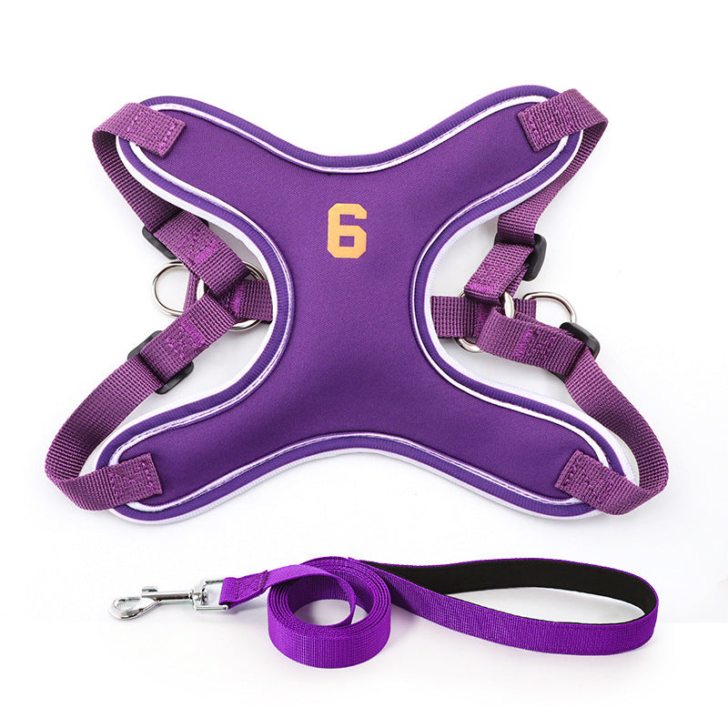 HKM-7328829 Chest Strap Vest for Small and Medium-sized Dogs - Adjustable Polyester Harness with 150cm Leash