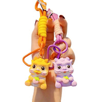 HKM-732883 2024 Year of the Dragon Cartoon Keychain - PVC Soft Rubber Lanyard Accessory for Bags and Car Keys
