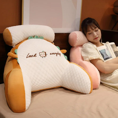 HKM-732883 Ergonomic Large Triangle Reading Pillow with Detachable Soft Lumbar Support for Bedside and Office Use