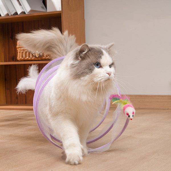 HKM-732883 Foldable Cat Tunnel Toy - S-Type in Multiple Colors and Sizes