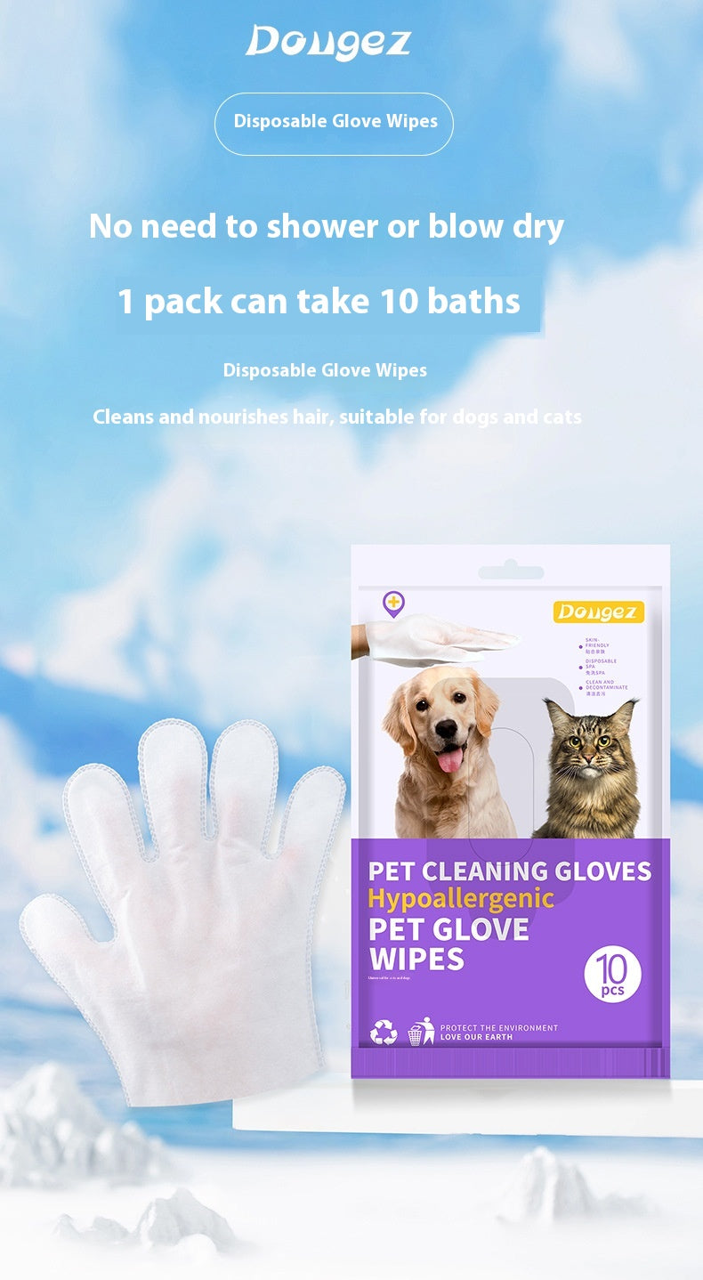 HKM-7329213 Pet Disposable Cleaning Gloves – 10 Pack for Cat Care and Hygiene