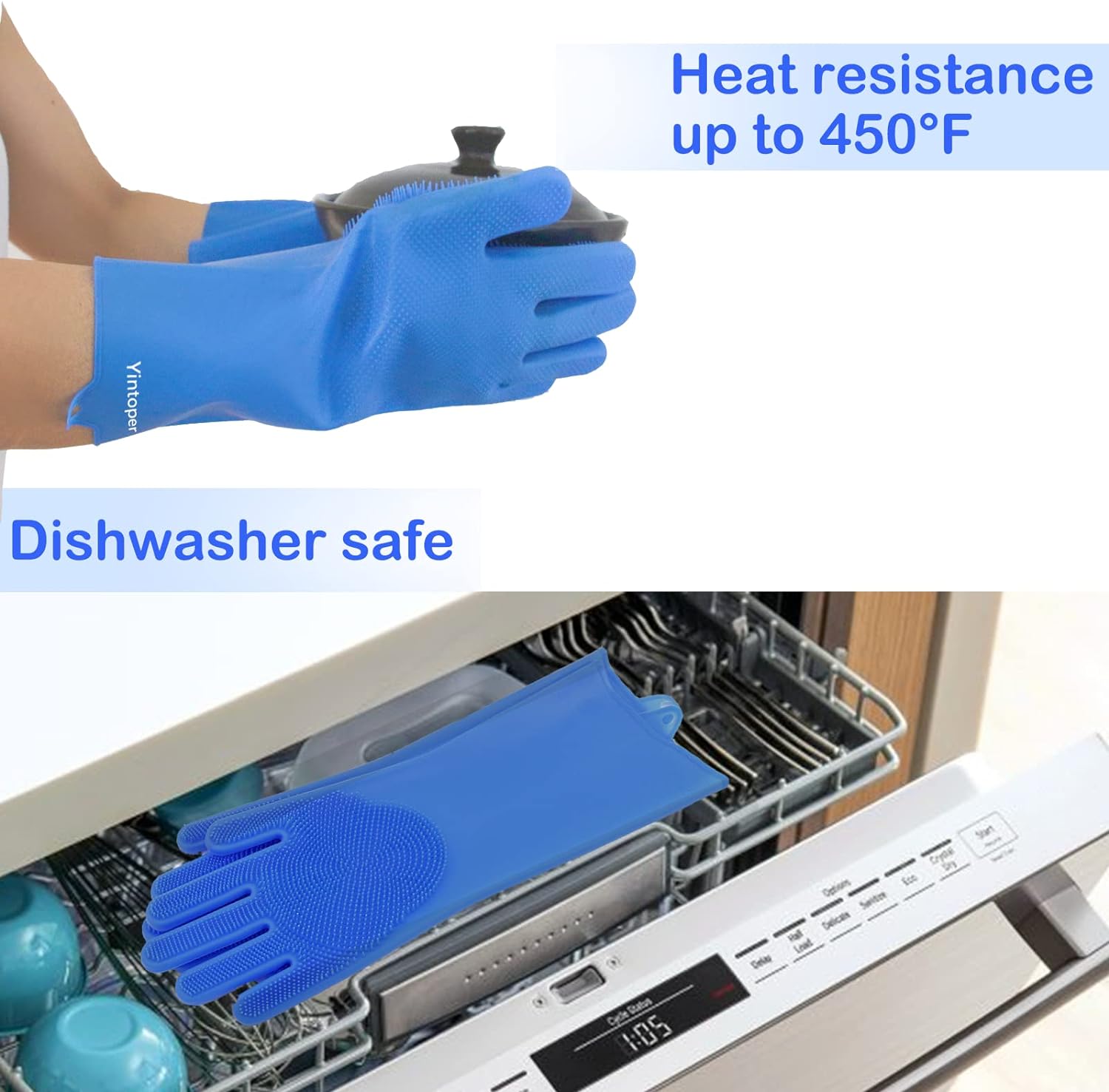 HKM-7331005 Durable Pet Grooming Gloves with Enhanced Five Finger Design for Cats and Dogs