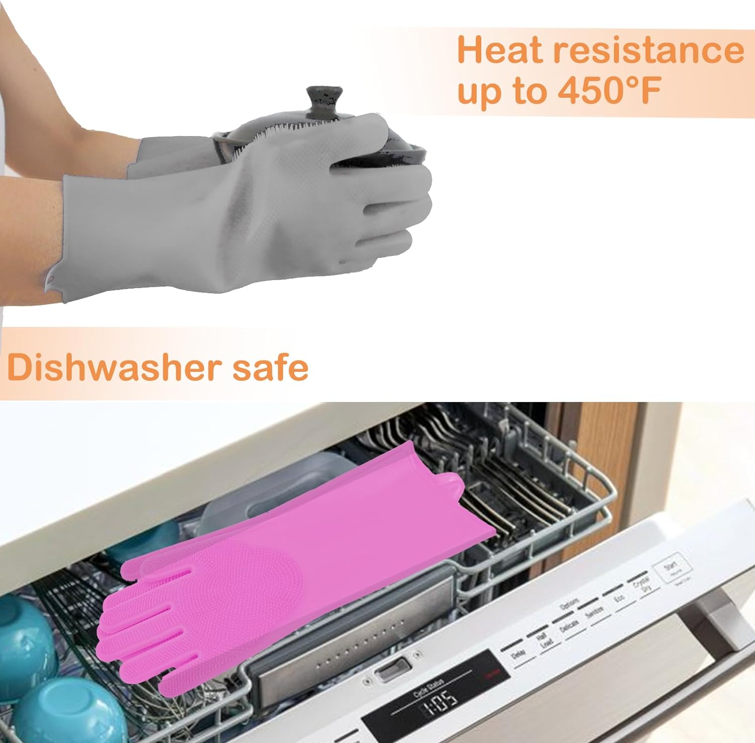 HKM-7331005 Durable Pet Grooming Gloves with Enhanced Five Finger Design for Cats and Dogs
