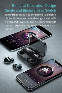 HKM-733203 Wireless M10 TWS Earbuds with V5.3 Bluetooth, Waterproof Design, and Power Bank