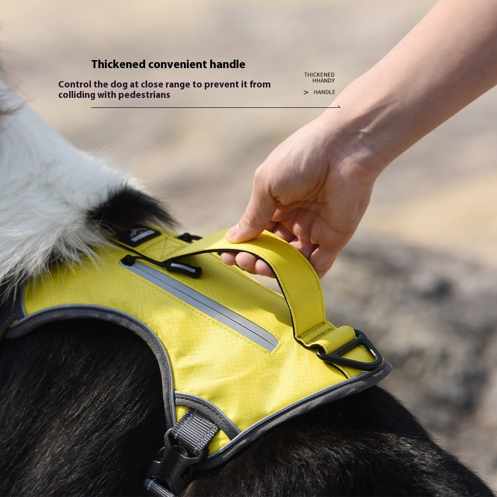 HKM-7332157 Reflective Breathable Oxford Cloth Pet Harness – Explosion-Proof Design in Yellow, Orange, and Gray