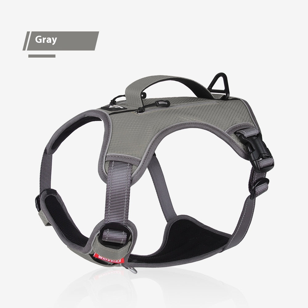 HKM-7332157 Reflective Breathable Oxford Cloth Pet Harness – Explosion-Proof Design in Yellow, Orange, and Gray