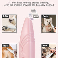 HKM-7332797 Cordless Electric Dog Paw Trimmer for Small Pets - Low Noise Grooming Clippers for Face, Eyes, Ears, and Rump